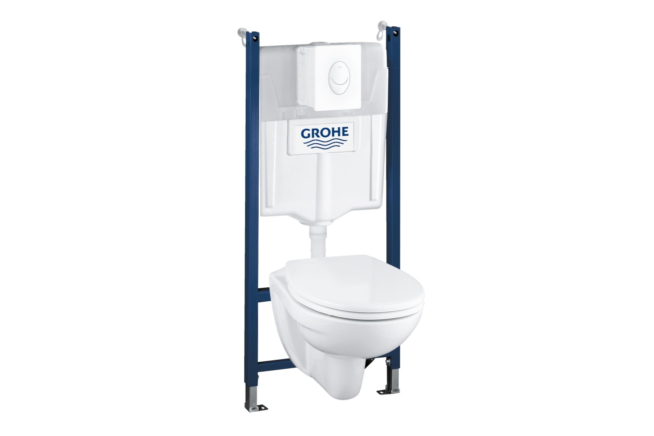 Комплект инсталляции GROHE Solido Compact 4 в 1 с подвесным унитазом Lecico Perth и сиденьем (39116000)