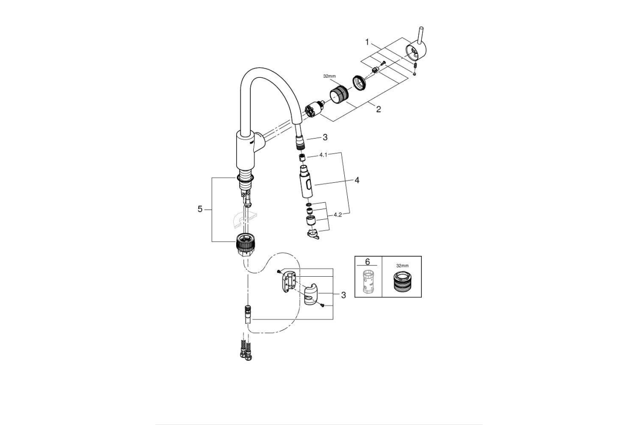 Смеситель для кухни GROHE Concetto, хром (31483002)