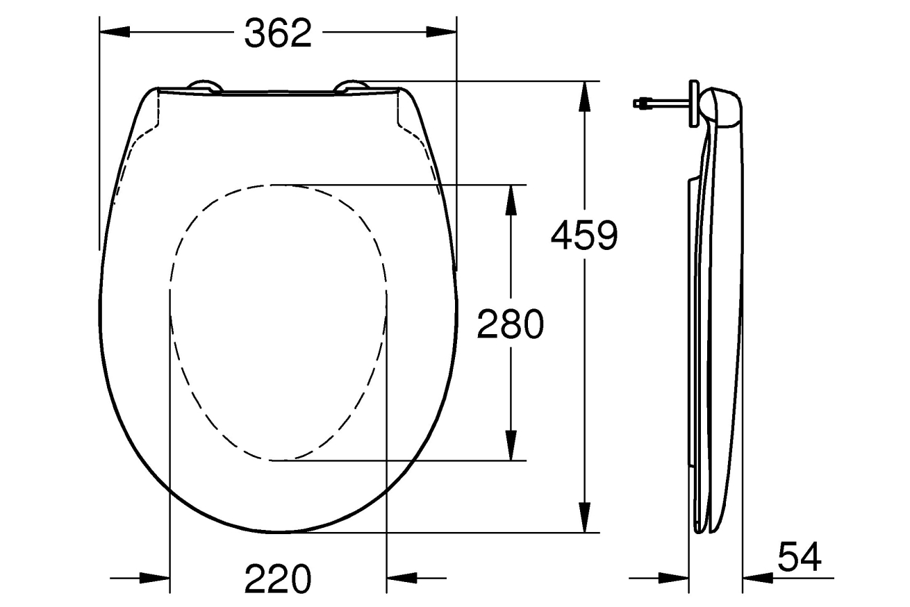 Унитаз подвесной GROHE Bau Ceramic с сиденьем (NW0104)