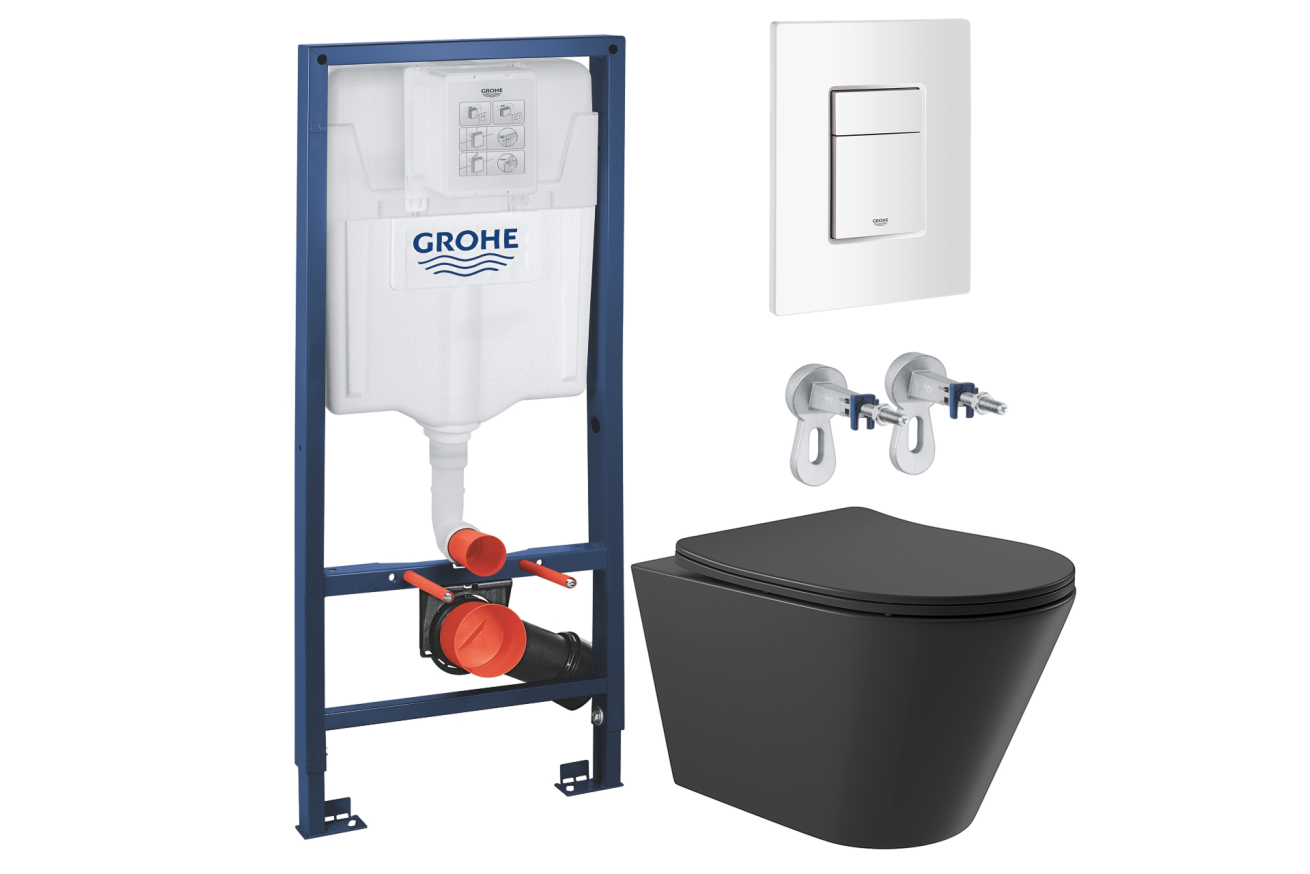 Комплект инсталляции GROHE Rapid SL 38772SH0 с унитазом Aqueduto CONE CON0140 и сиденьем с микролифтом (NW0217)