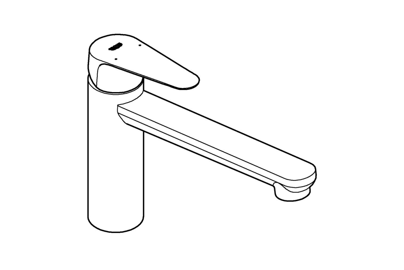 Смеситель для кухни GROHE BauCurve, хром (31715000)