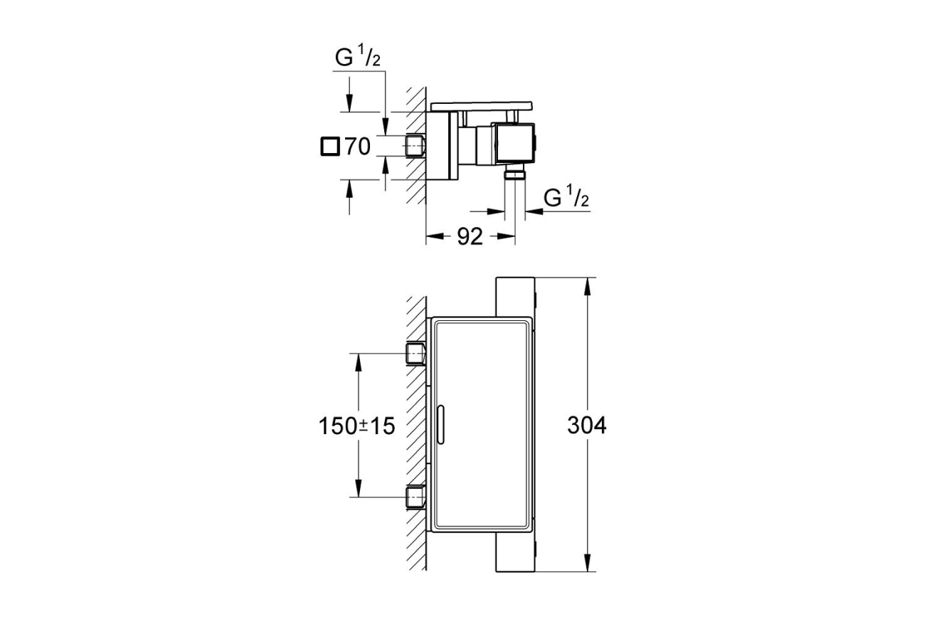 Термостат для душа GROHE Grohtherm Cube, хром (34491000)