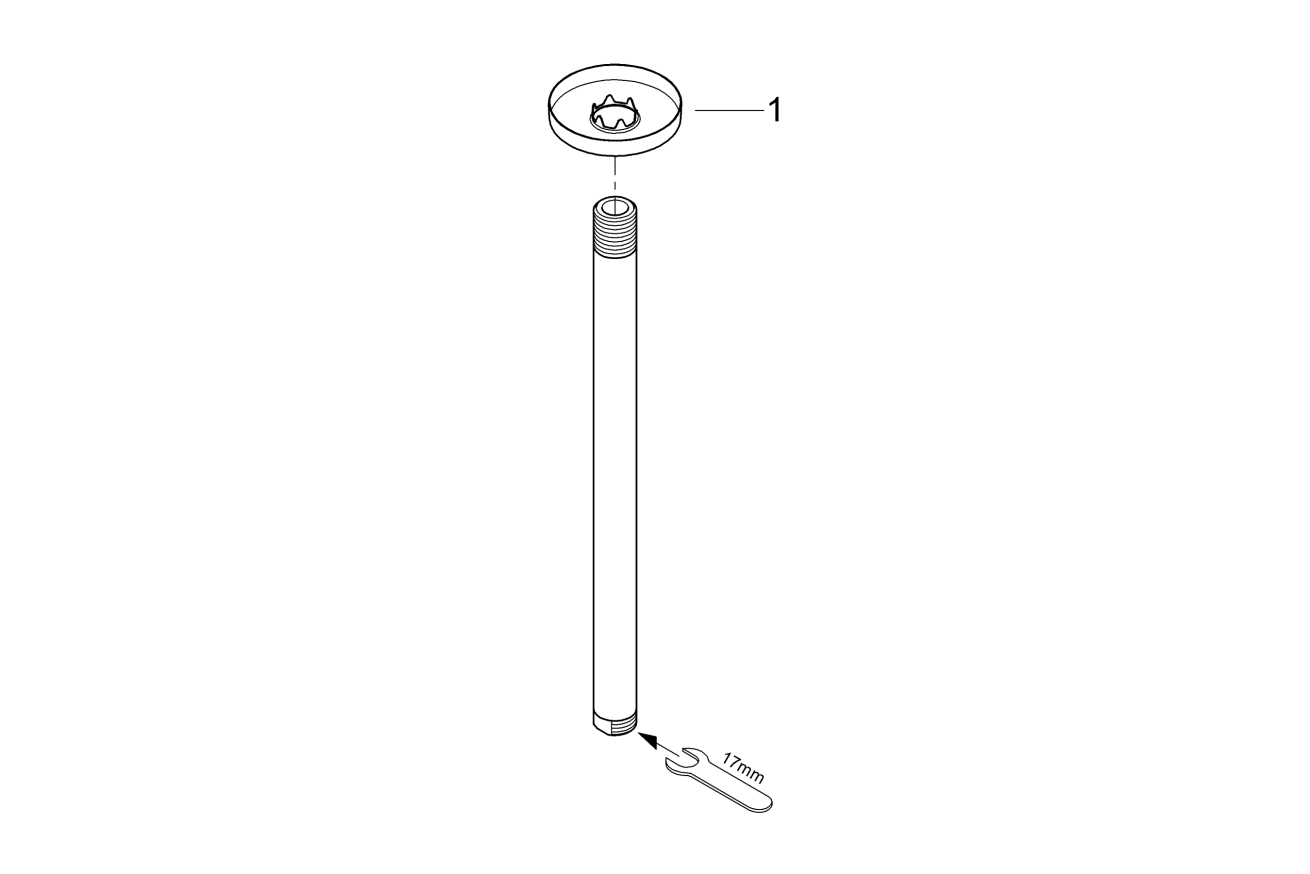 Душевой кронштейн потолочный GROHE Rainshower, 296 мм, хром (28492000)
