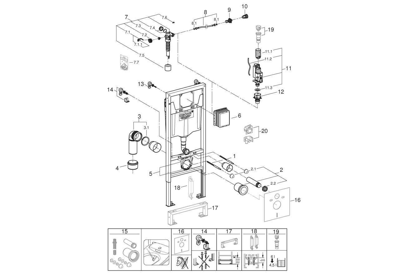 Система инсталляции для унитаза GROHE Rapid SL (38719001)