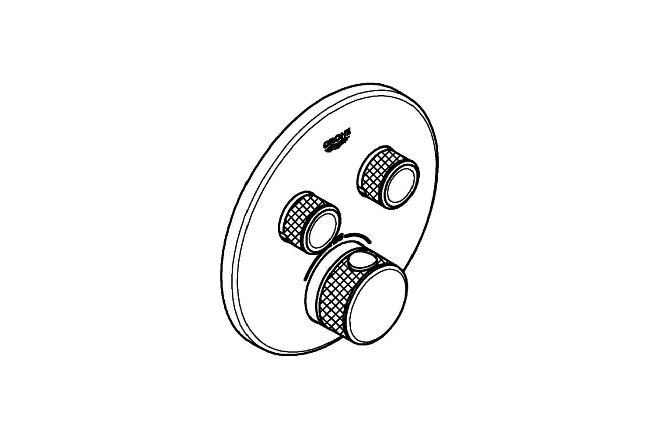 Внешняя часть термостата для ванны и душа GROHE Grohtherm SmartControl на 2 потребителя, круглая, хром (29119000)