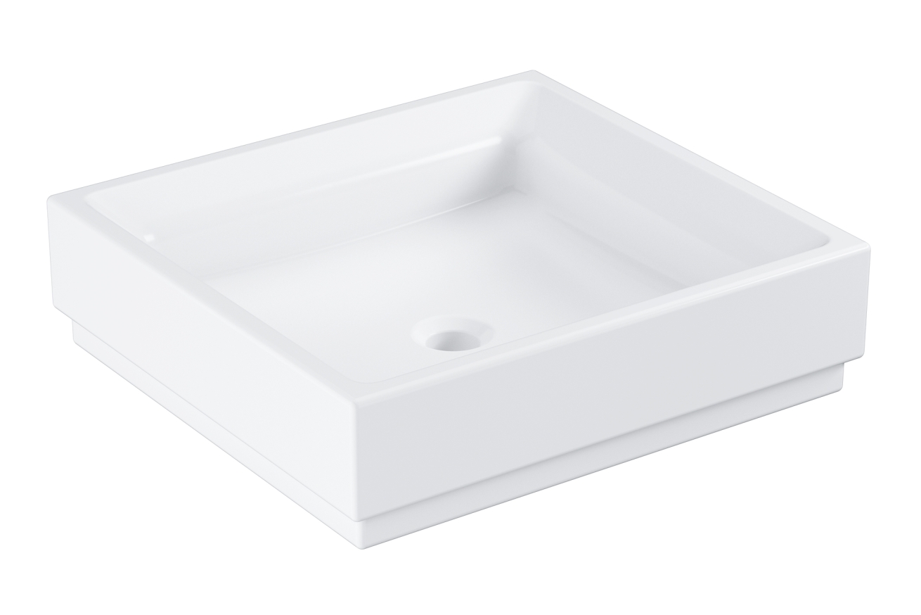 Раковина GROHE Cube Ceramic, свободностоящая, без перелива 50 см, альпин-белый (3948100H)