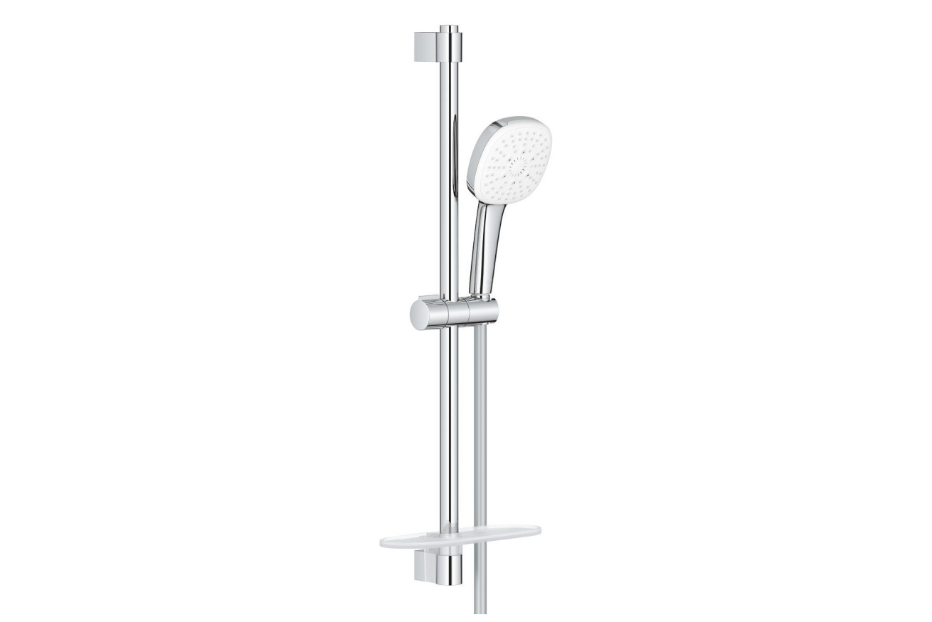 Душевой гарнитур GROHE Tempesta Cube 110 с мыльницей, 3 режима струи, душевая штанга 600 мм, 13,5 л/мин, хром (27929003)