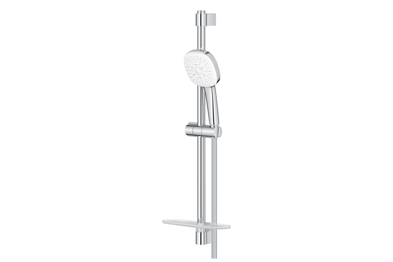 Душевой гарнитур GROHE Tempesta Cube 110 с мыльницей, 3 режима струи, душевая штанга 600 мм, 13,5 л/мин, хром (27929003)