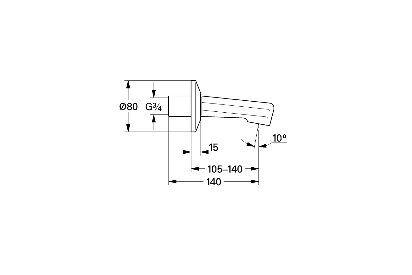 Излив для ванны GROHE, хром (13540000)