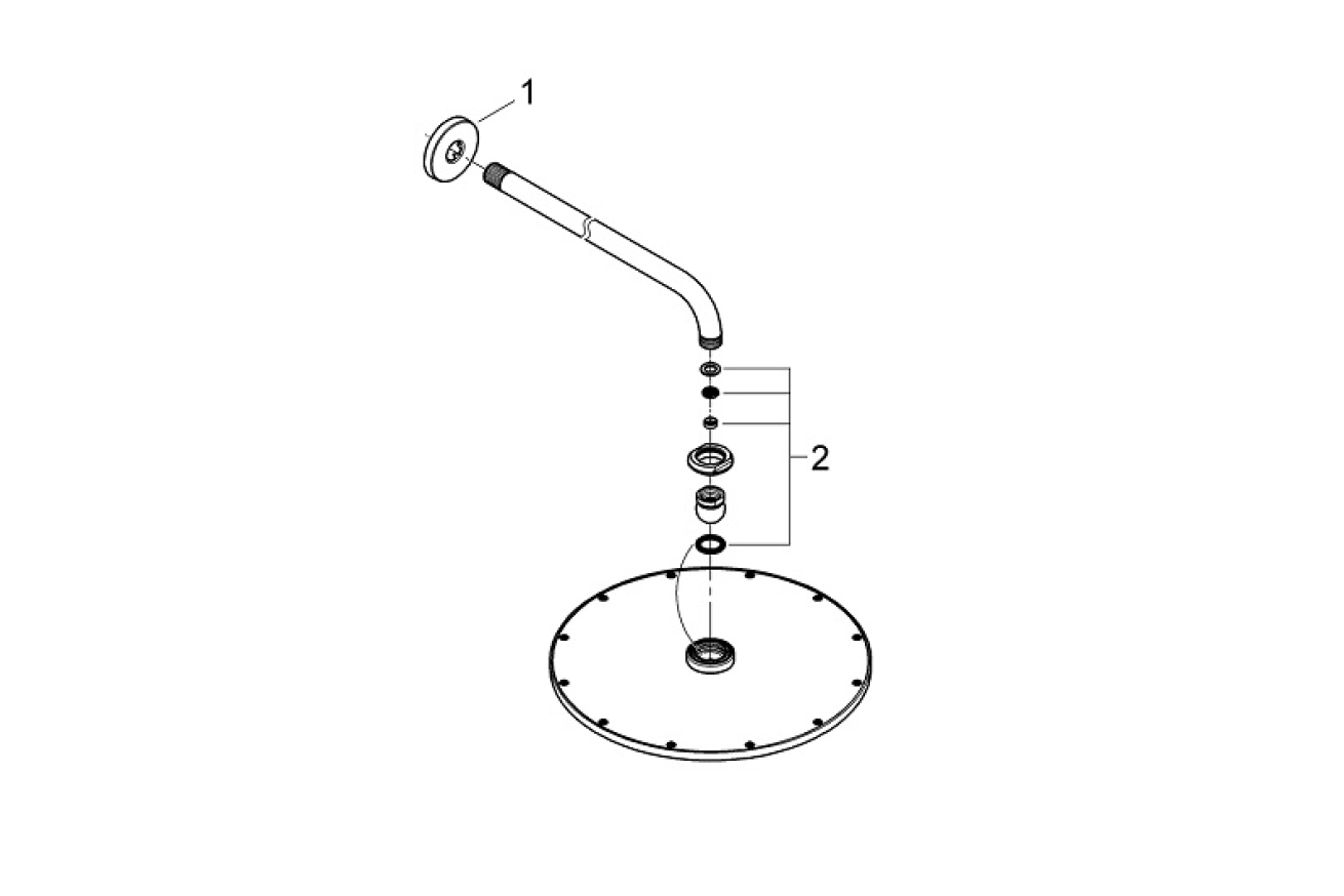 Верхний душ GROHE Rainshower Cosmopolitan 310, 8 л/мин, 1 режим, 380 мм, холодный рассвет матовый (26066GN0)