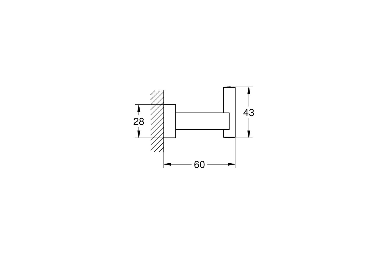 Крючок для банного халата GROHE Essentials Cube, хром (40511001)