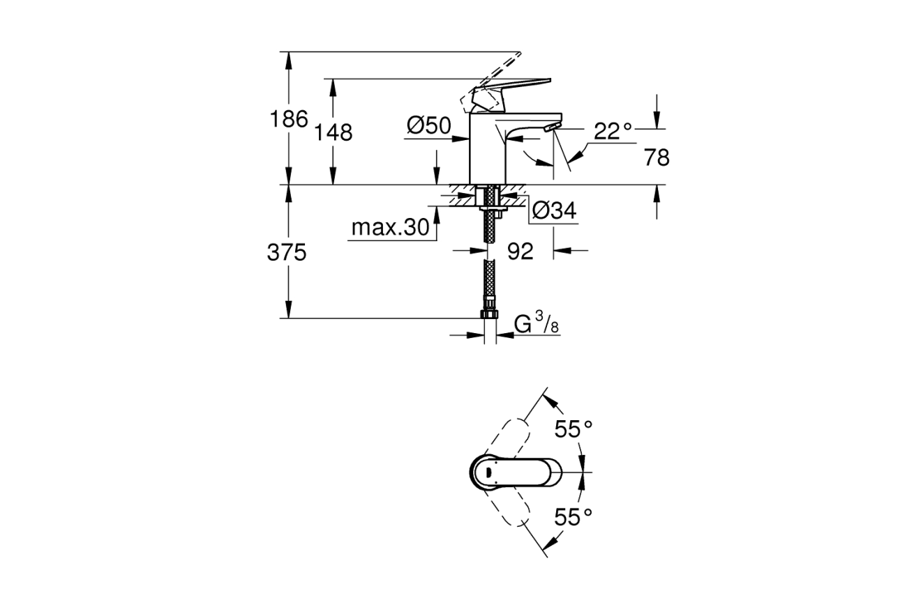 Готовый комплект для ванной комнаты GROHE Eurosmart Cosmopolitan (NB0040)