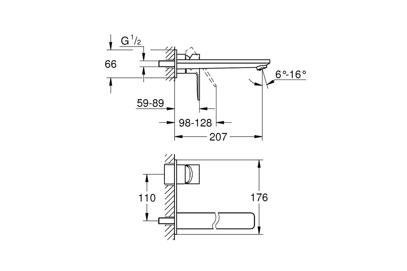 Внешняя часть смесителя для раковины GROHE Lineare, L-Size, суперсталь (23444DC1)