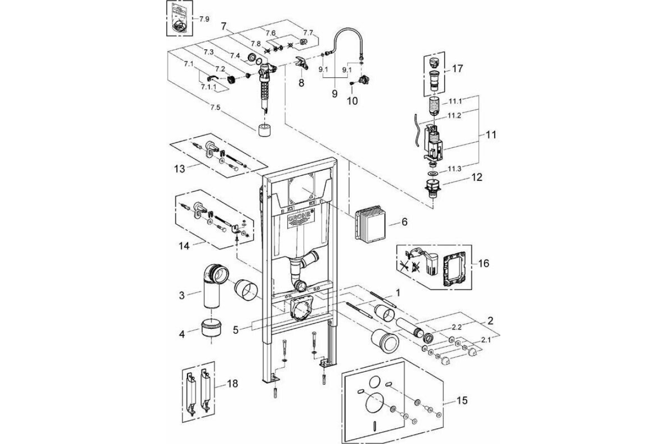 Система инсталляции для унитаза GROHE Rapid SL (39002000)