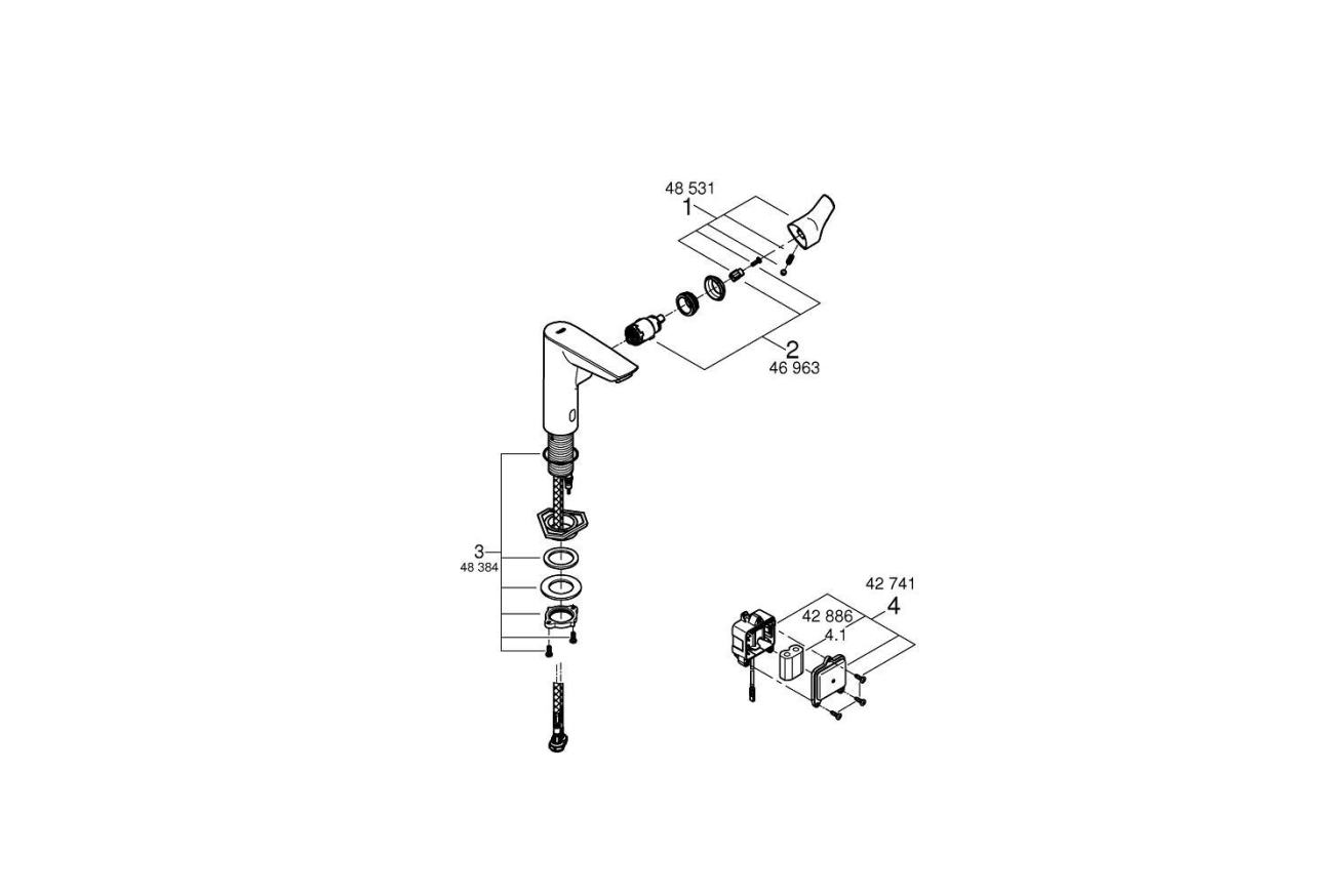 Смеситель для раковины GROHE Eurosmart, M-size, хром (23975003)