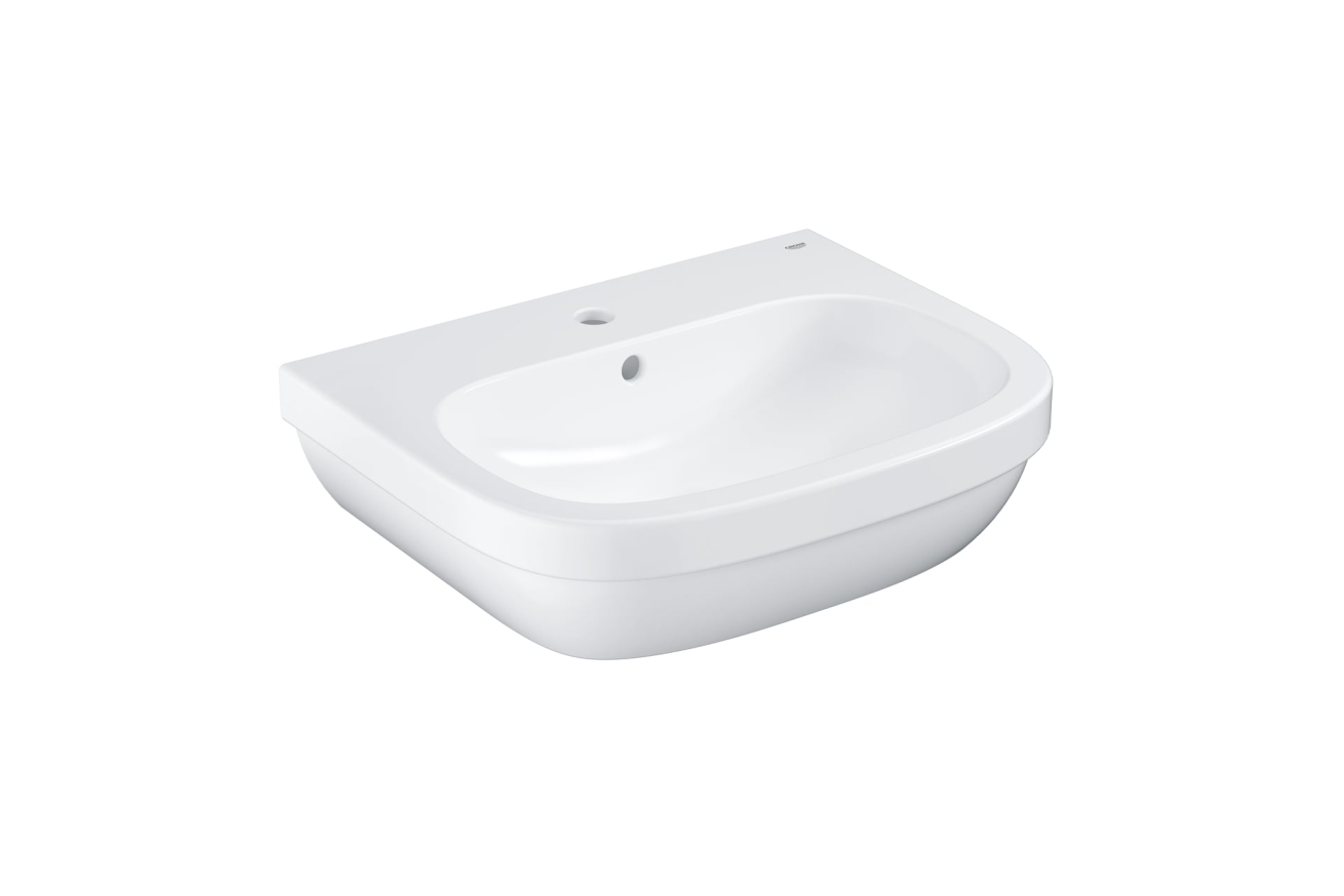 Раковина GROHE Euro Ceramic + Смеситель для раковины GROHE Eurosmart Cosmopolitan с донным клапаном, средний излив (NC0004)