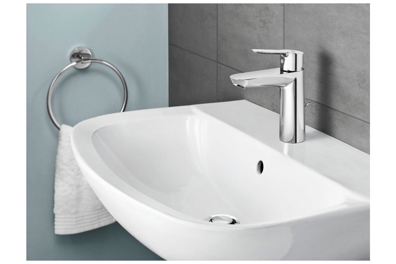Смеситель для раковины GROHE Start Edge с донным клапаном, хром (23342000)