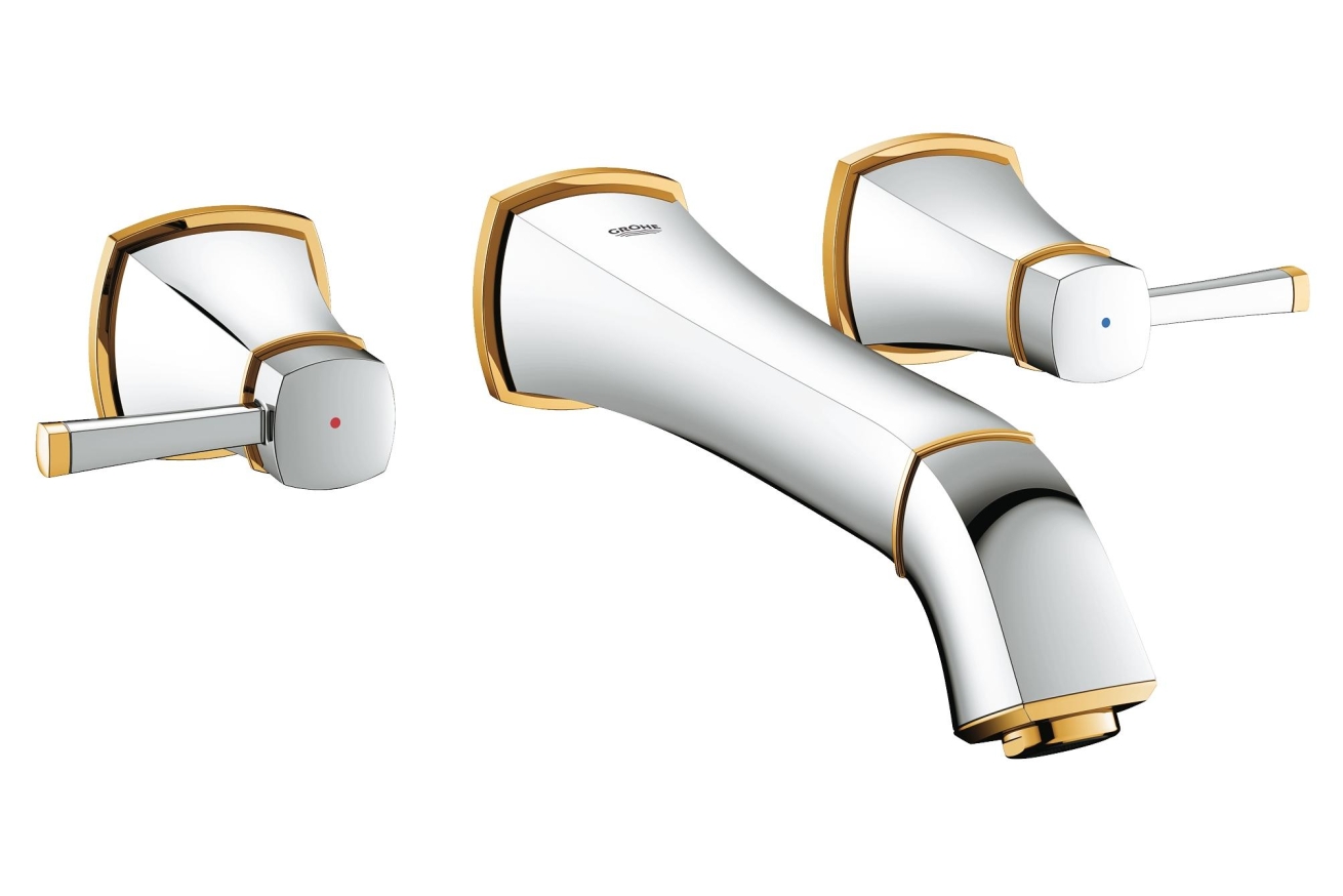 Внешняя часть смесителя для раковины GROHE Grandera, M-Size, хром/золото (20415IG0)