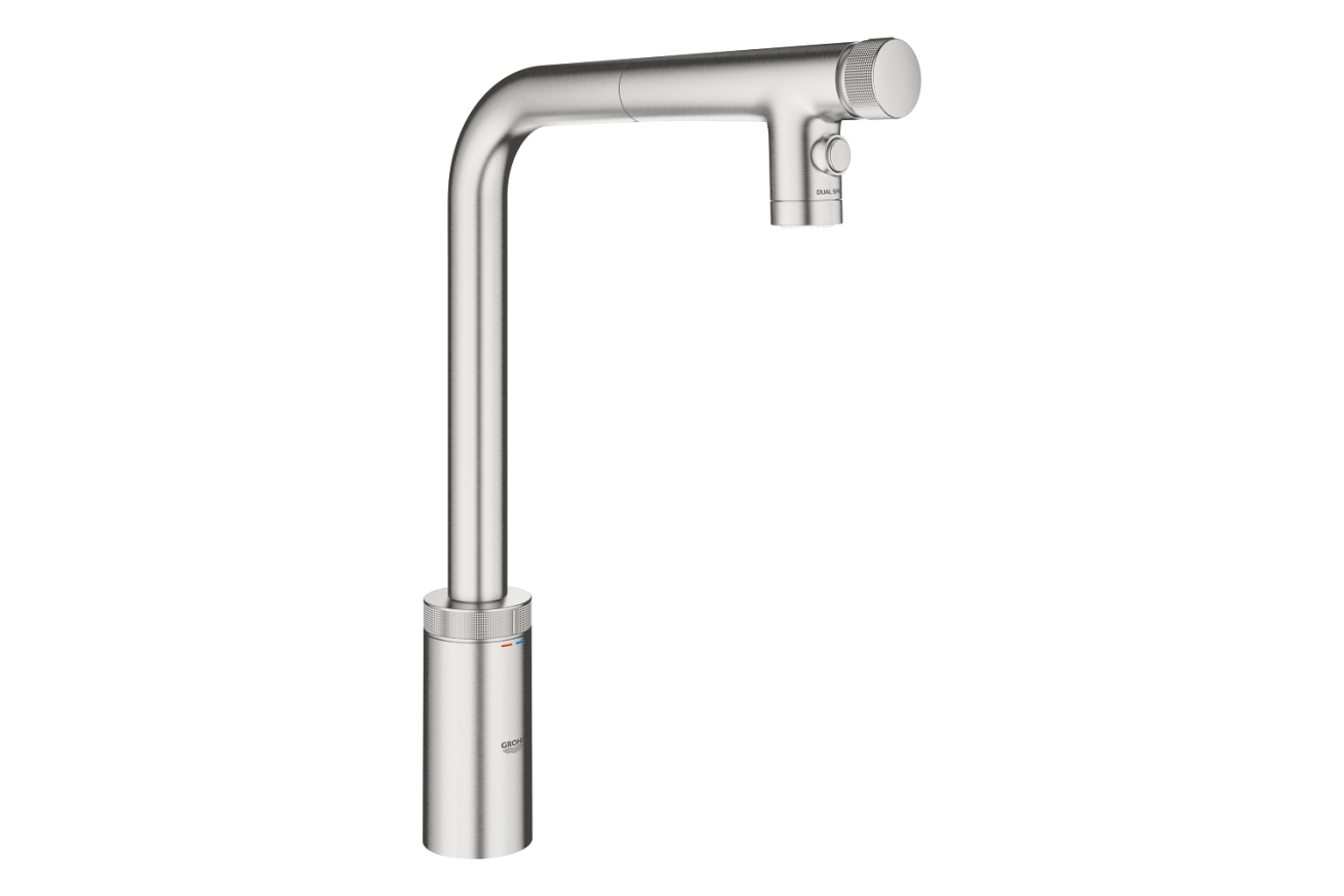 Смеситель для кухни GROHE Minta SmartControl с вытяжным изливом 2jet, суперсталь (31889DC0)