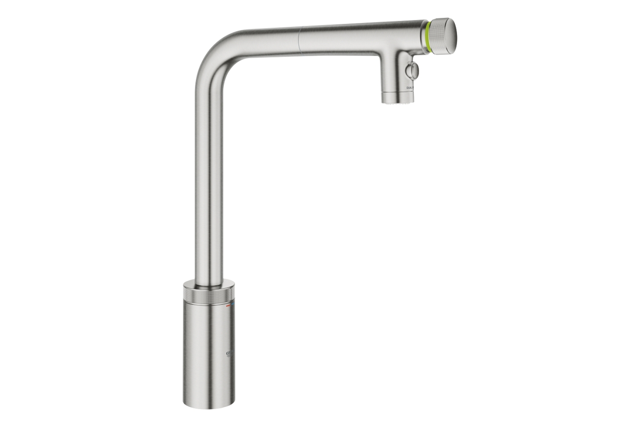Смеситель для кухни GROHE Minta SmartControl с вытяжным изливом 2jet, суперсталь (31889DC0)