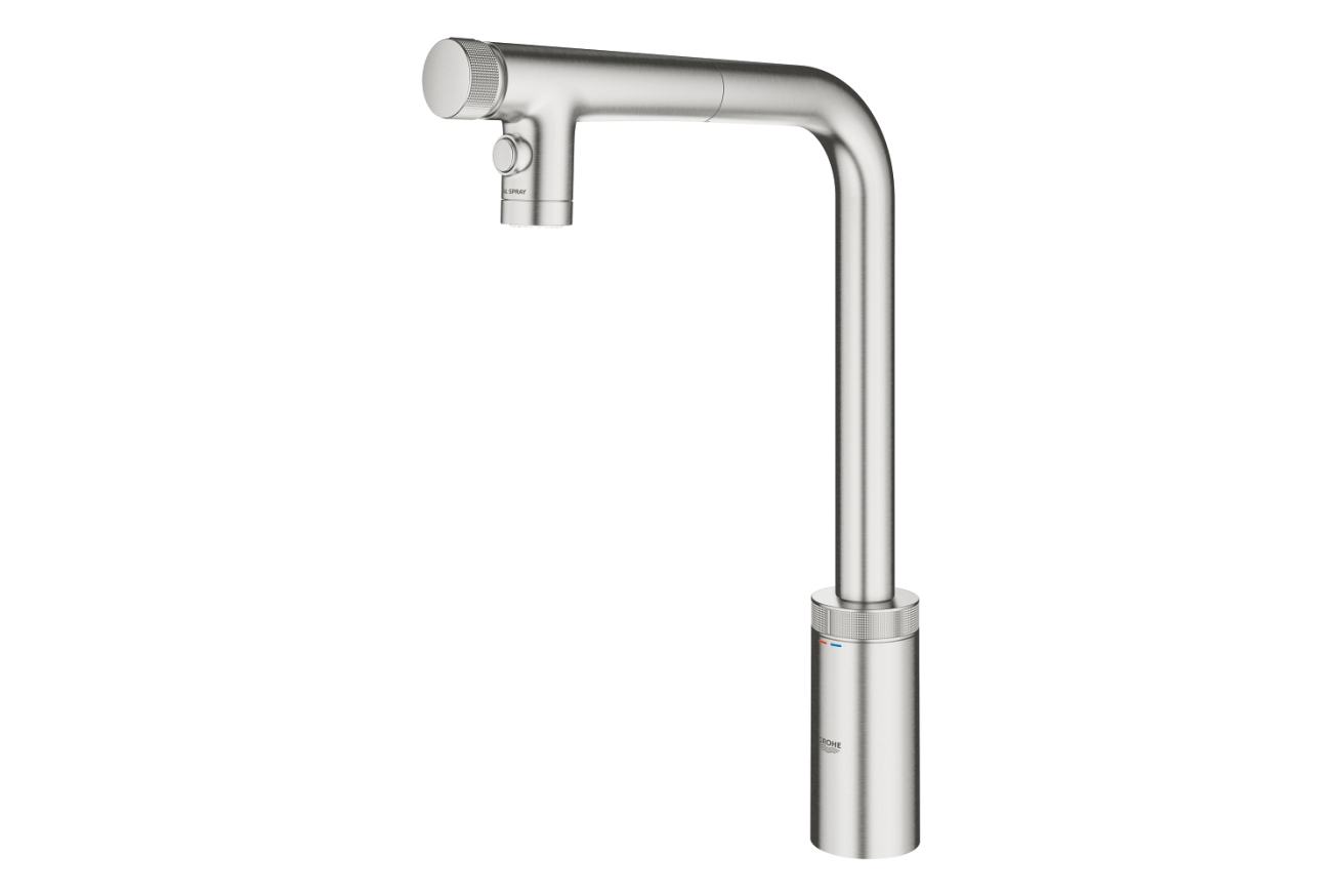 Смеситель для кухни GROHE Minta SmartControl с вытяжным изливом 2jet, суперсталь (31889DC0)