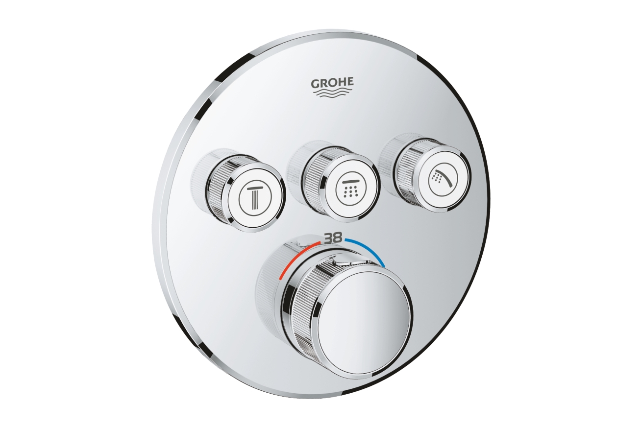 Внешняя часть термостата для ванны и душа GROHE Grohtherm SmartControl на 3 потребителя, хром (29121000)