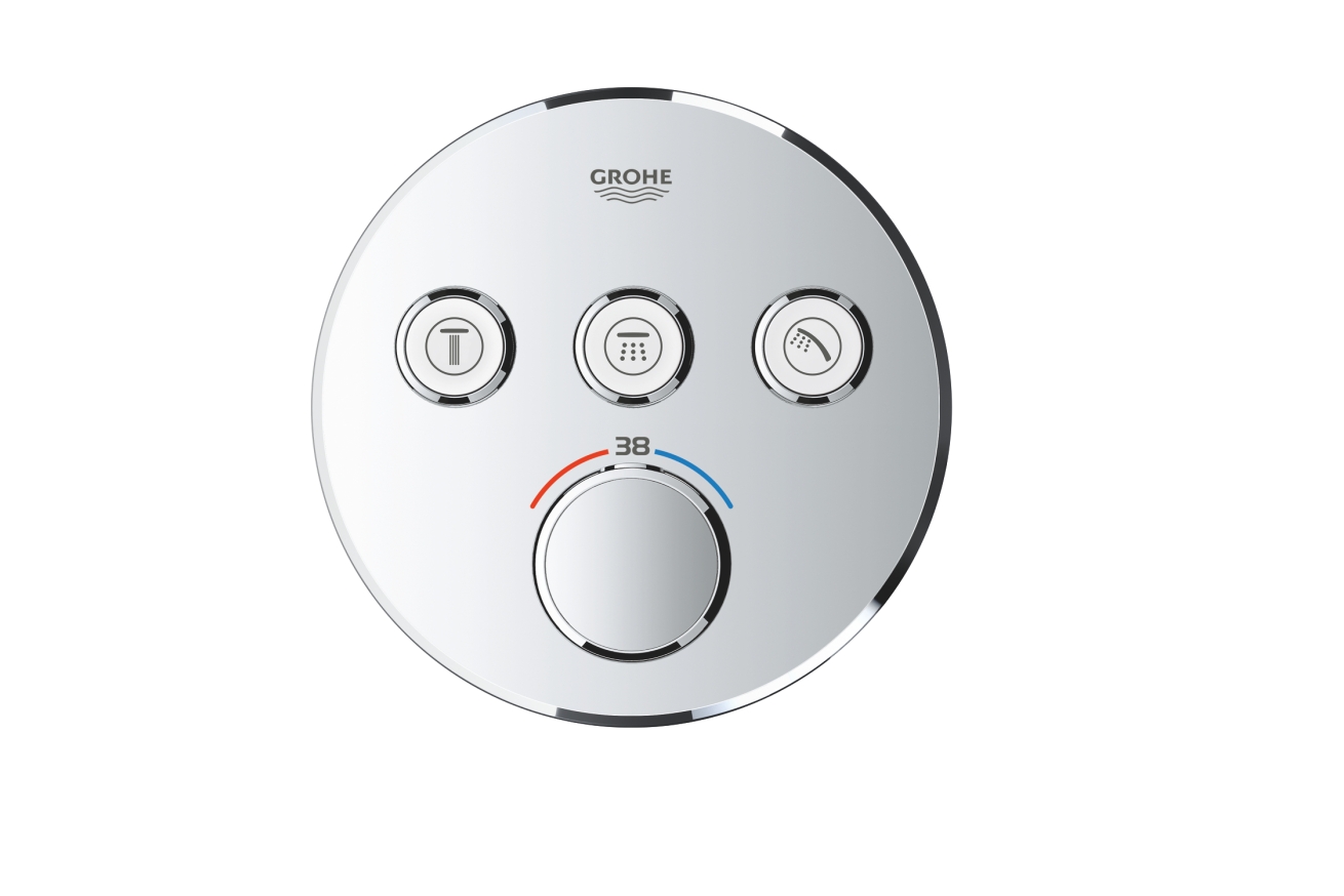 Внешняя часть термостата для ванны и душа GROHE Grohtherm SmartControl на 3 потребителя, хром (29121000)