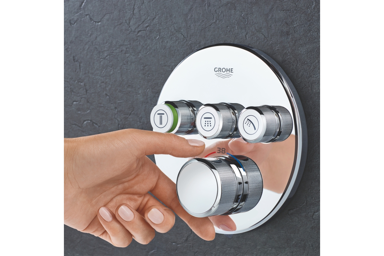 Внешняя часть термостата для ванны и душа GROHE Grohtherm SmartControl на 3 потребителя, хром (29121000)