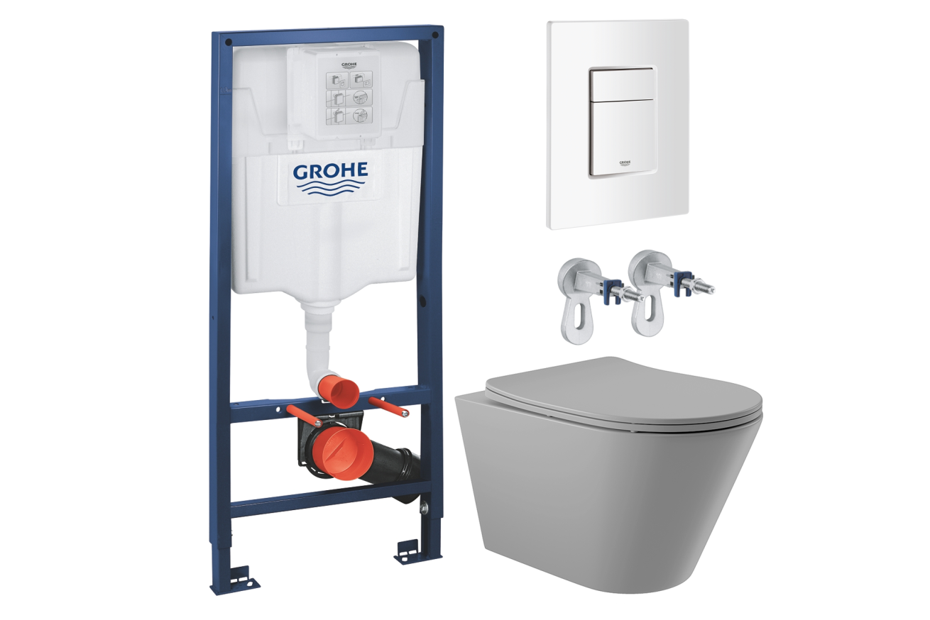 Комплект инсталляции GROHE Rapid SL 38772SH0 с унитазом Aqueduto CONE CON0130 и сиденьем с микролифтом (NW0216)