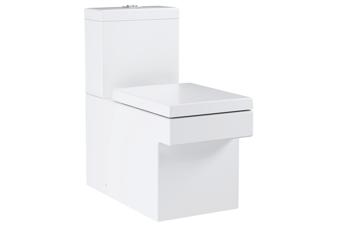 Унитаз напольный с бачком и сиденьем с микролифтом GROHE Cube Ceramic, альпин-белый (NW0037)