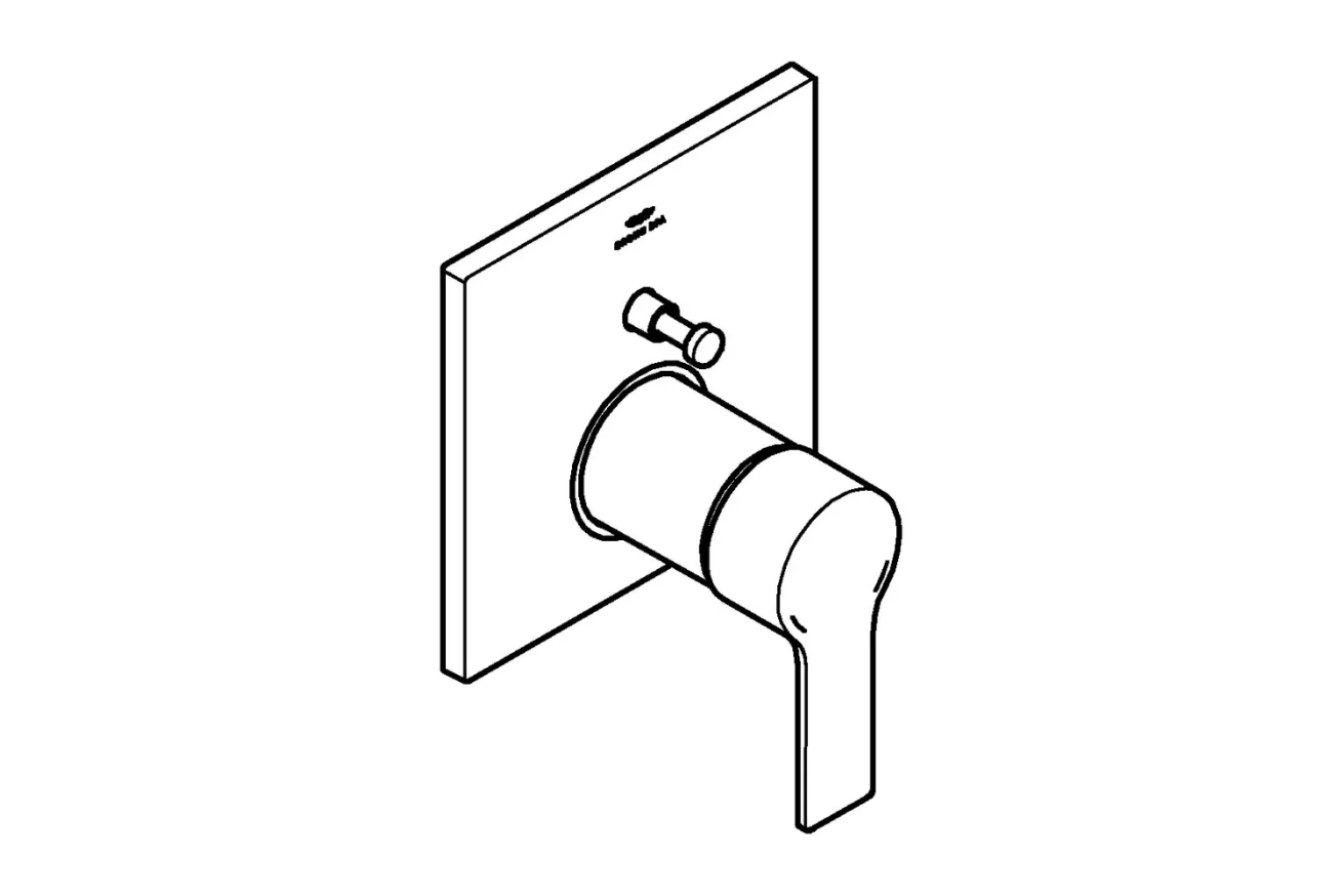 Внешняя часть смесителя для ванны GROHE Allure скрытого монтажа на 2 потребителя, квадратная, хром (19315001)
