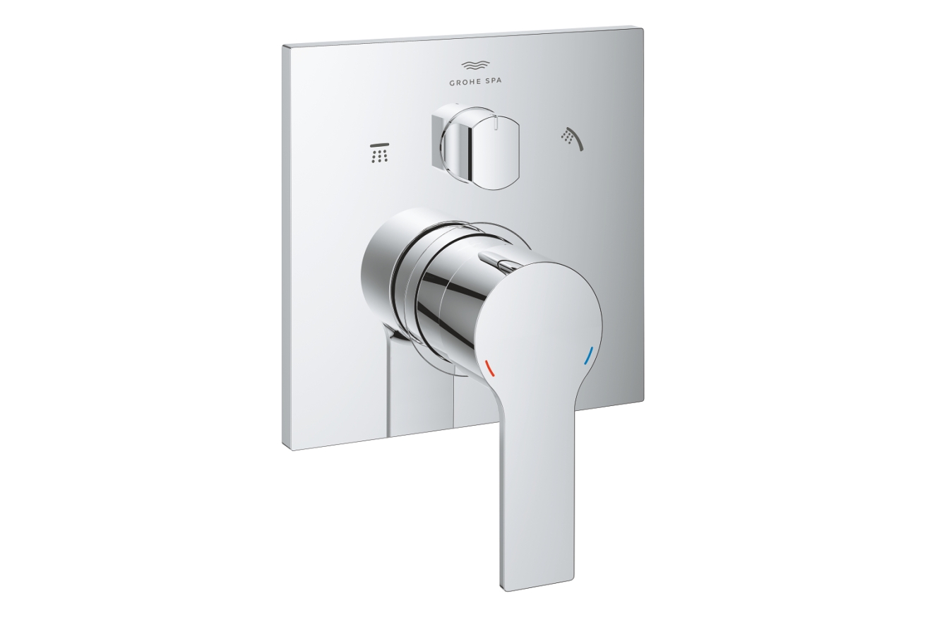 Внешняя часть смесителя для ванны GROHE Allure скрытого монтажа на 3 потребителя, квадратная, хром (29176001)