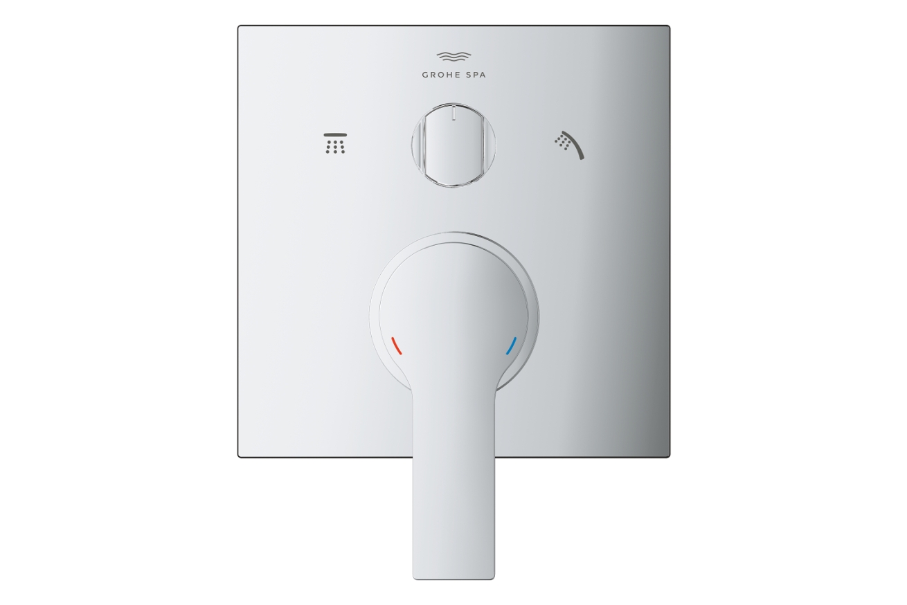 Внешняя часть смесителя для ванны GROHE Allure скрытого монтажа на 3 потребителя, квадратная, хром (29176001)