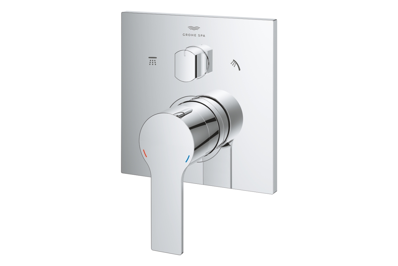 Внешняя часть смесителя для ванны GROHE Allure скрытого монтажа на 3 потребителя, квадратная, хром (29176001)