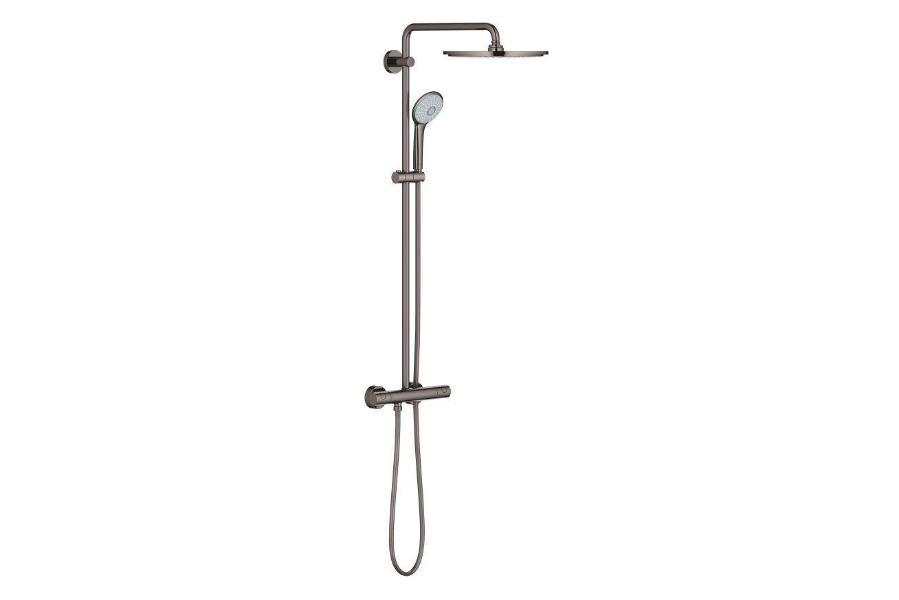 Душевая система GROHE Euphoria System 310 с термостатом для душа, темный графит глянцевый (26075A00)