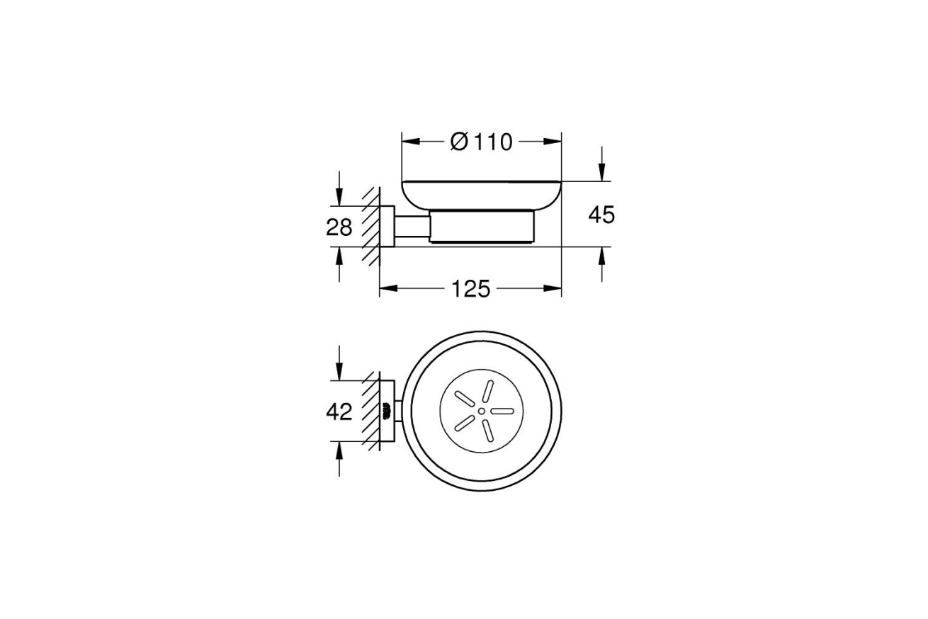 Мыльница с держателем GROHE Essentials Cube, хром (40754001)