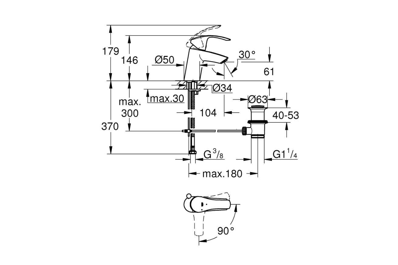 Готовый комплект для ванной комнаты GROHE Tempesta (NB0007)