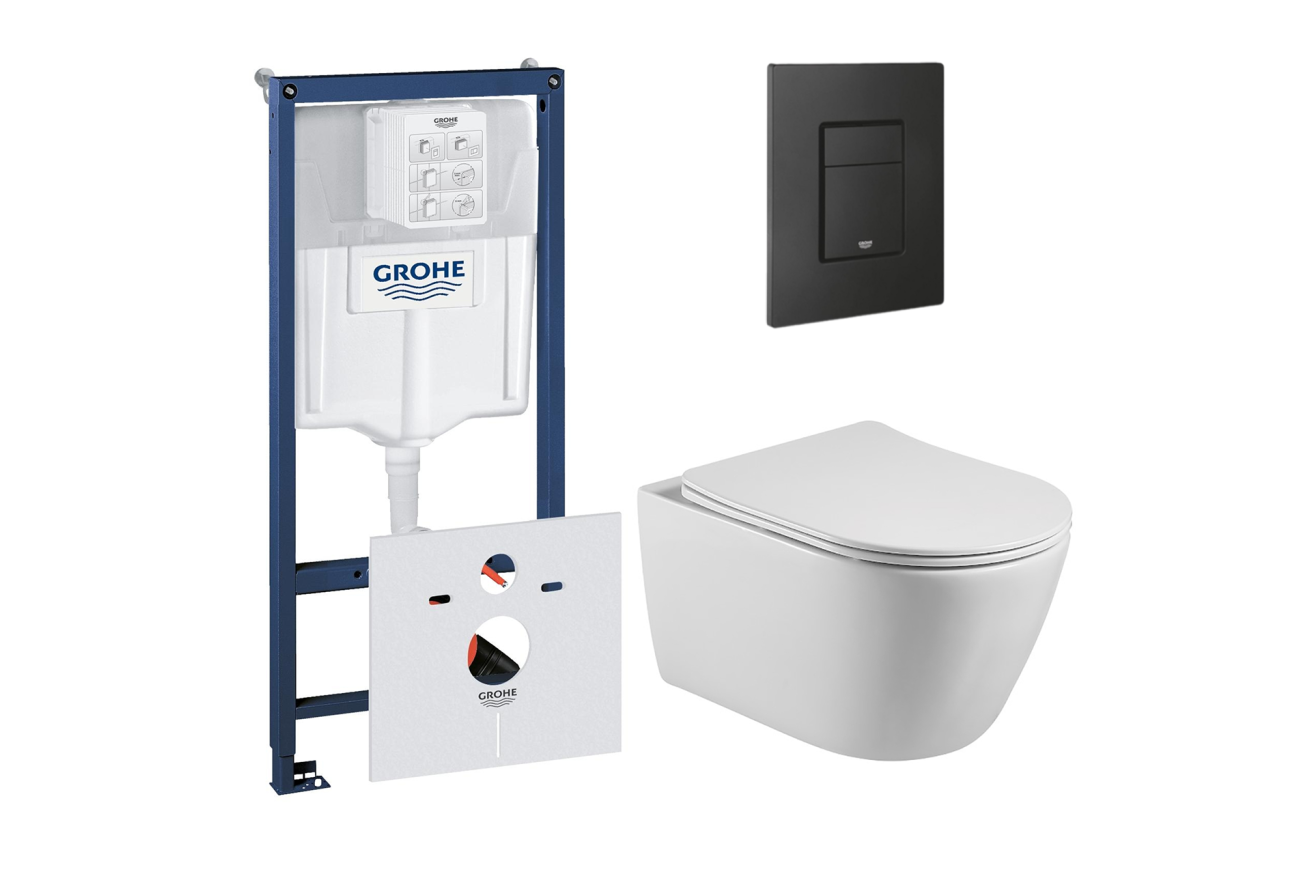 Комплект инсталляции GROHE 38811KF0 с унитазом Aquatek БЕТТА и сиденьем с микролифтом (NW0191)