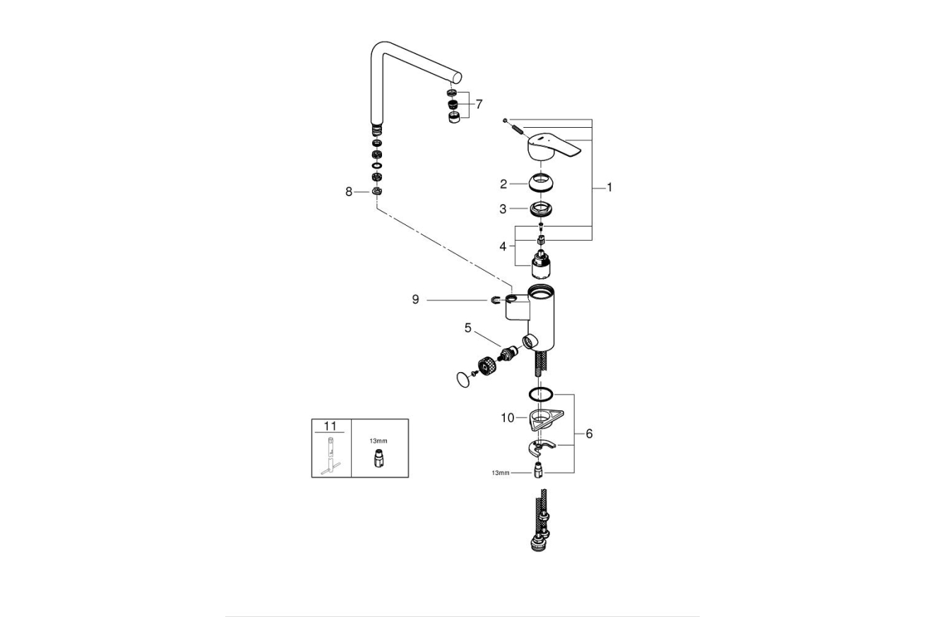 Смеситель для кухни GROHE Eurosmart, хром (31787001)