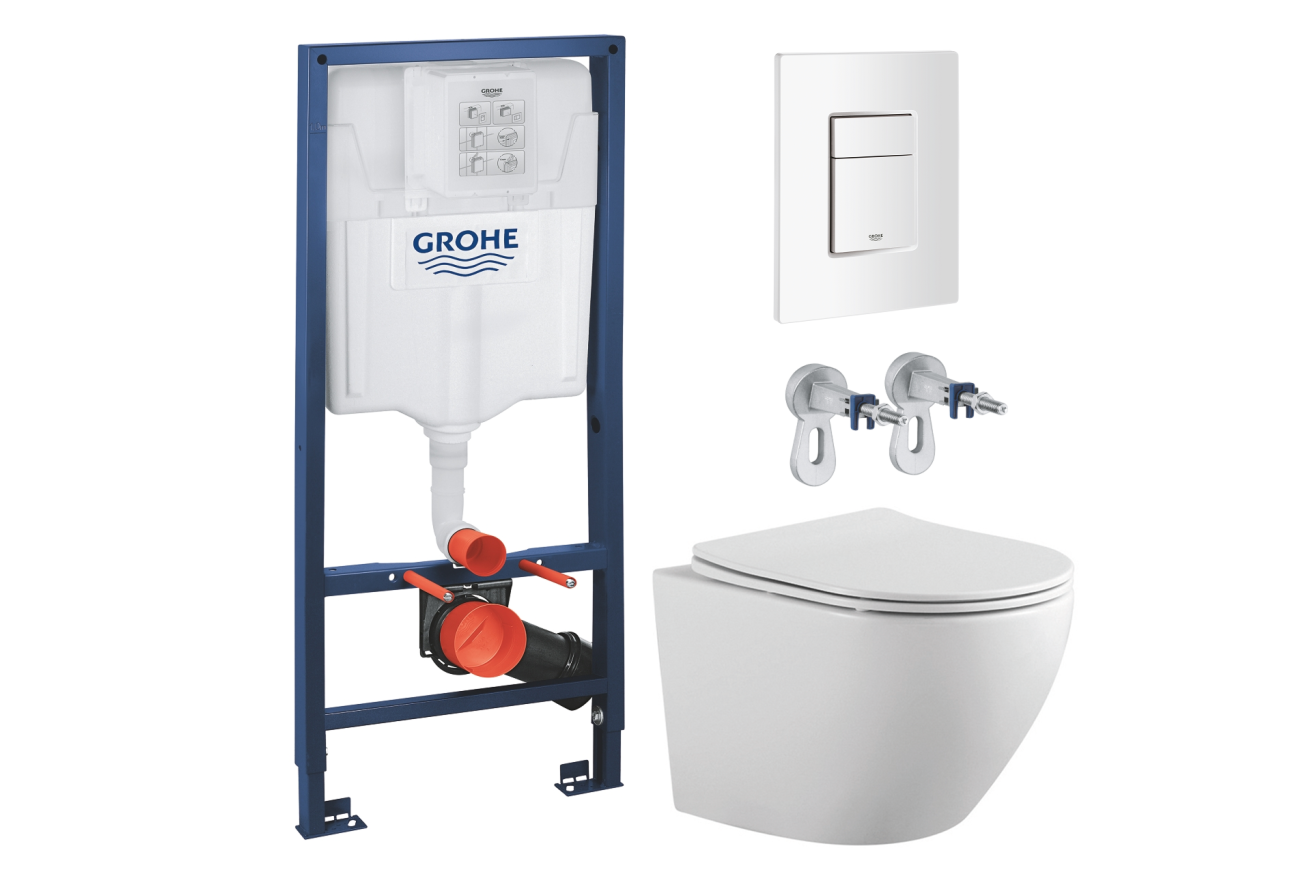 Комплект инсталляции GROHE Rapid SL 38772SH0 с унитазом Aquatek ЕВРОПА AQ1901-00 и сиденьем с микролифтом (NW0252)