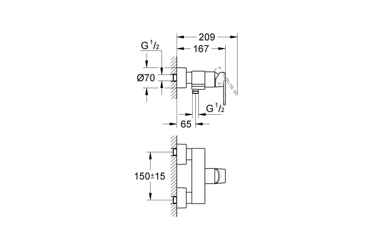 Смеситель для душа GROHE Quadra, хром (32637000)