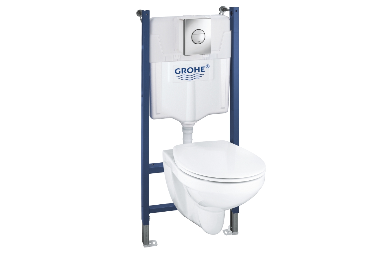 Комплект инсталляции GROHE Solido 4 в 1 с подвесным унитазом и сиденьем (39498000)