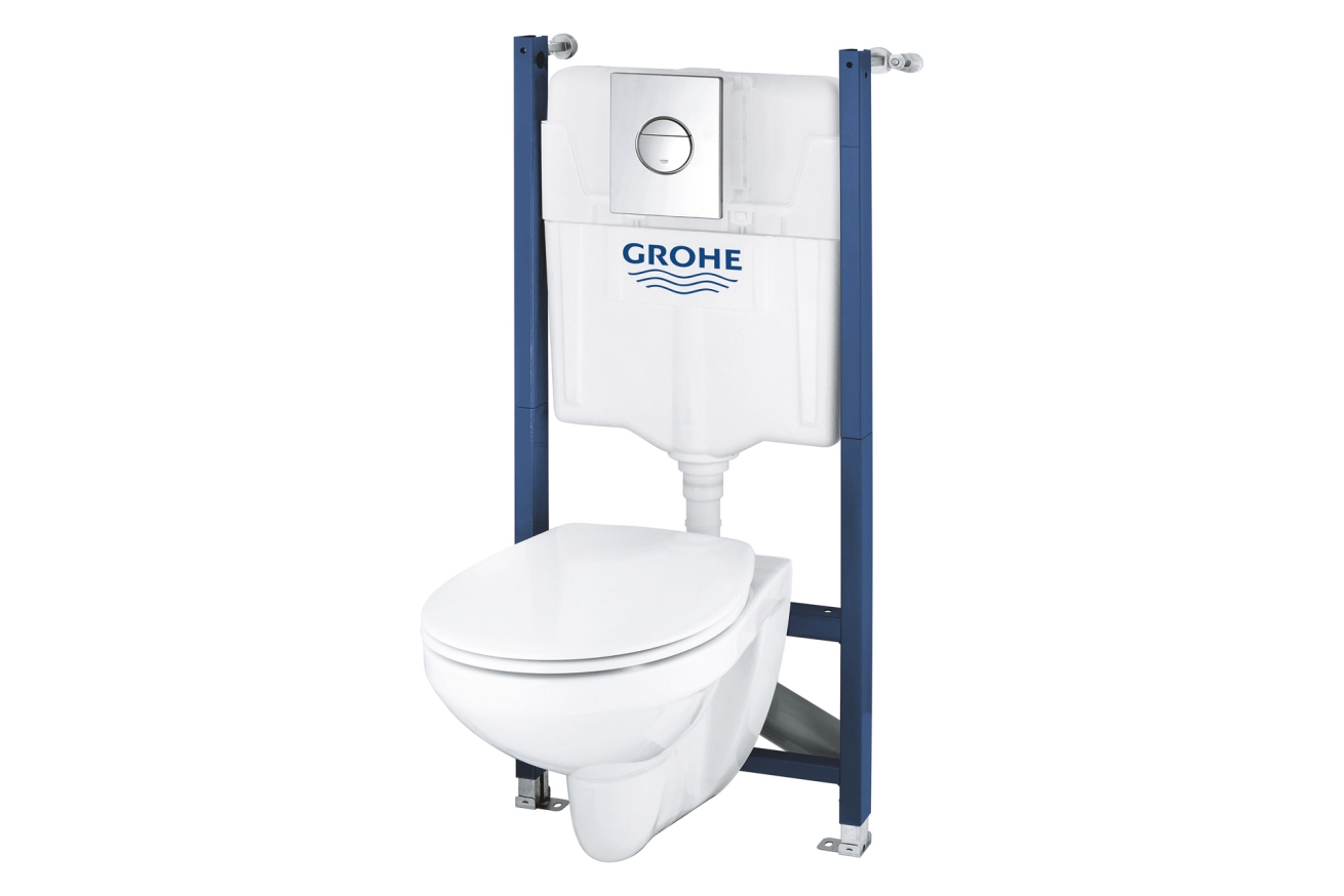 Комплект инсталляции GROHE Solido 4 в 1 с подвесным унитазом и сиденьем (39498000)