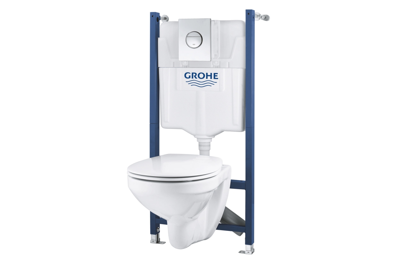 Комплект инсталляции GROHE Solido 4 в 1 с подвесным унитазом и сиденьем (39498000)