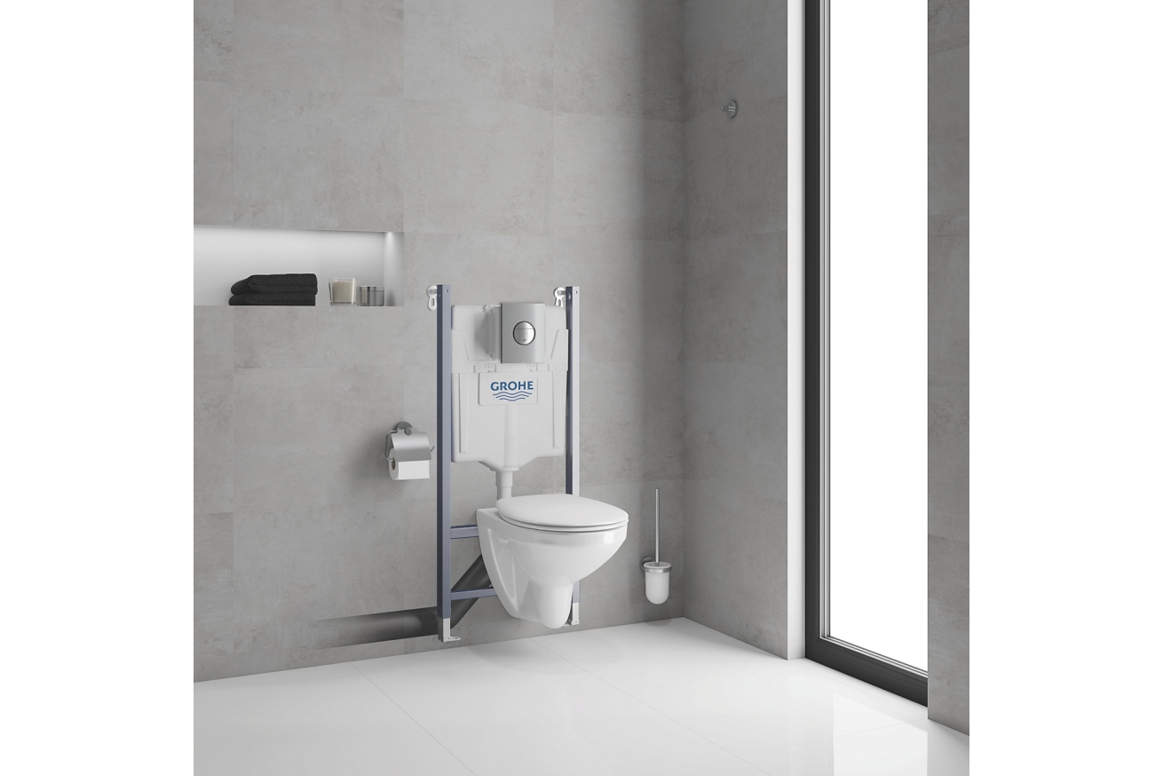 Комплект инсталляции GROHE Solido 4 в 1 с подвесным унитазом и сиденьем (39498000)