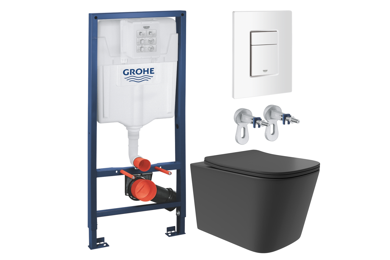 Комплект инсталляции GROHE Rapid SL 38772SH0 с унитазом Aqueduto MACIO Plus MACТ0240 и сиденьем с микролифтом (NW0224)