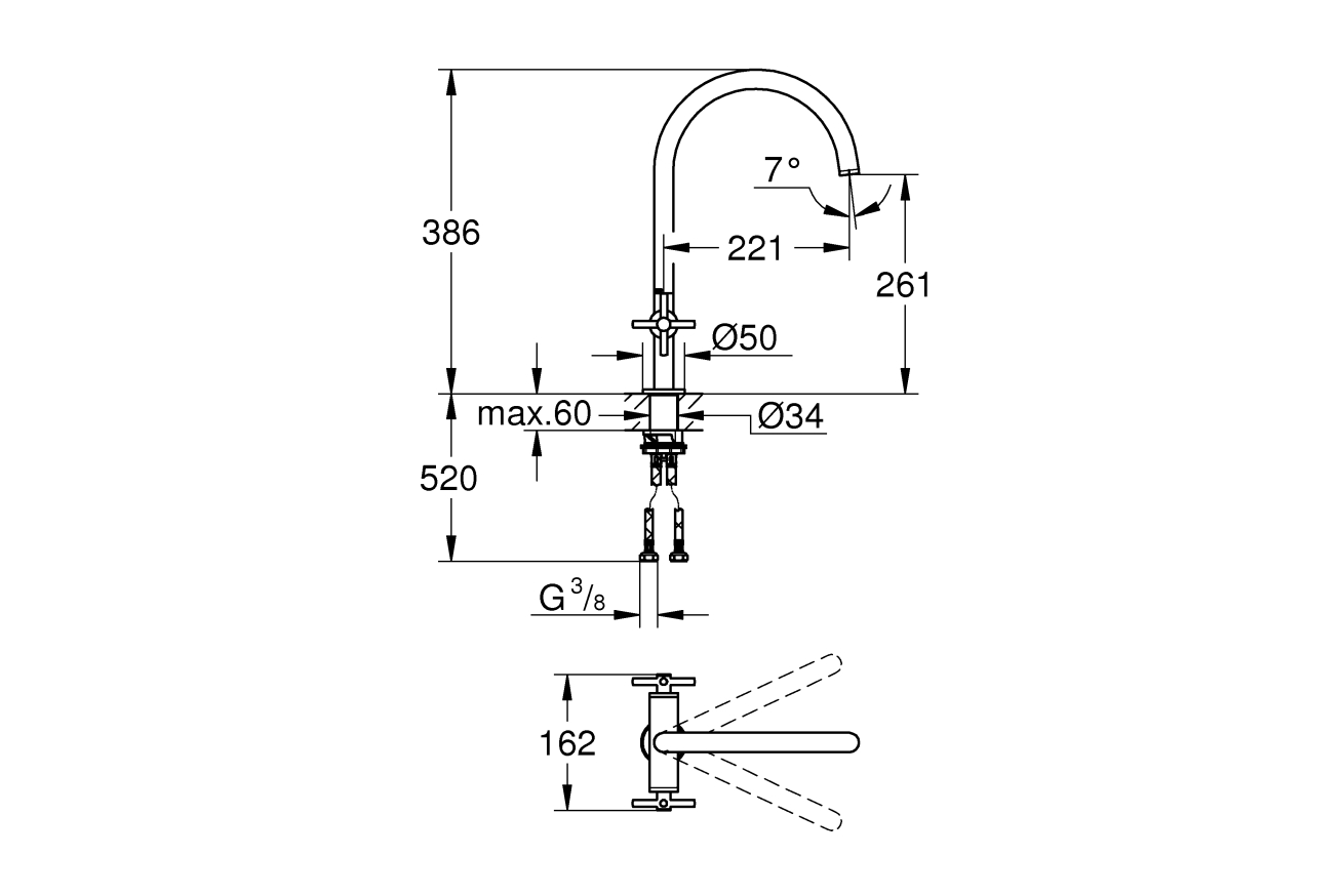 Смеситель для кухни GROHE Atrio, хром (30362000)