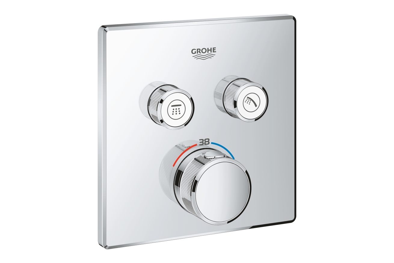 Внешняя часть термостата для ванны и душа GROHE Grohtherm SmartControl на 2 потребителя, хром (29124000)