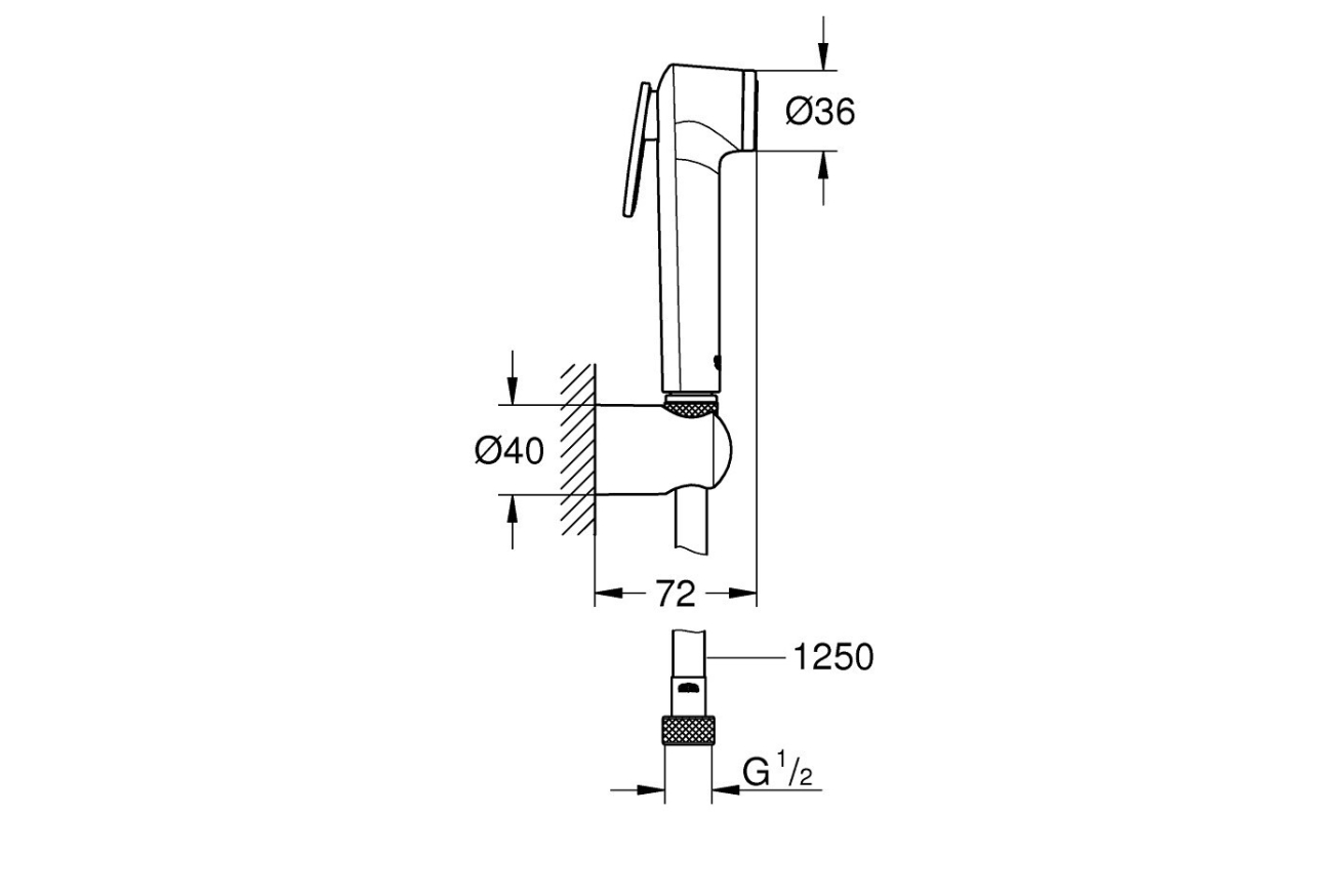 Душевой набор GROHE Tempesta-F, темный графит глянец (27513A01)