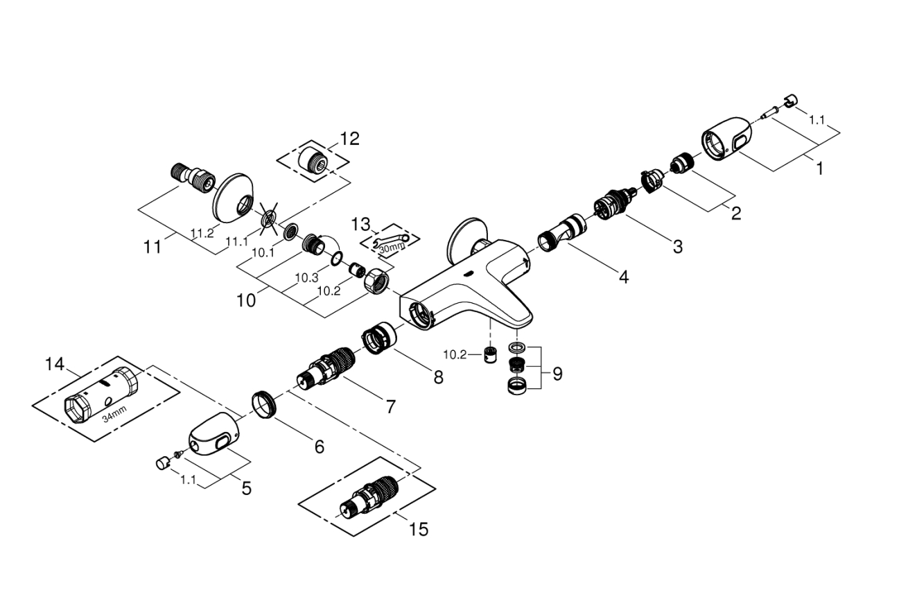 Термостат для ванны GROHE Grohtherm 1000, хром (34816003)